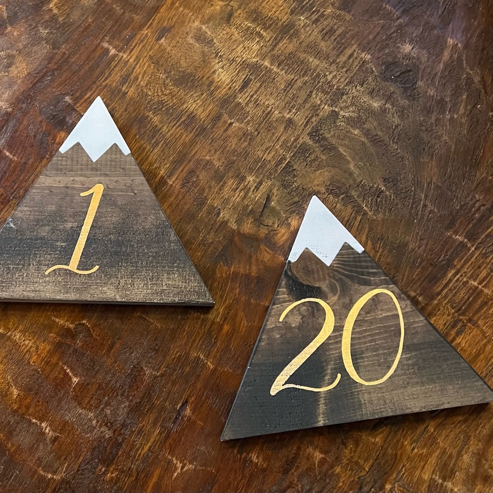 Wooden Table Numbers 1-20 for a wedding, party, etc.